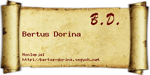 Bertus Dorina névjegykártya